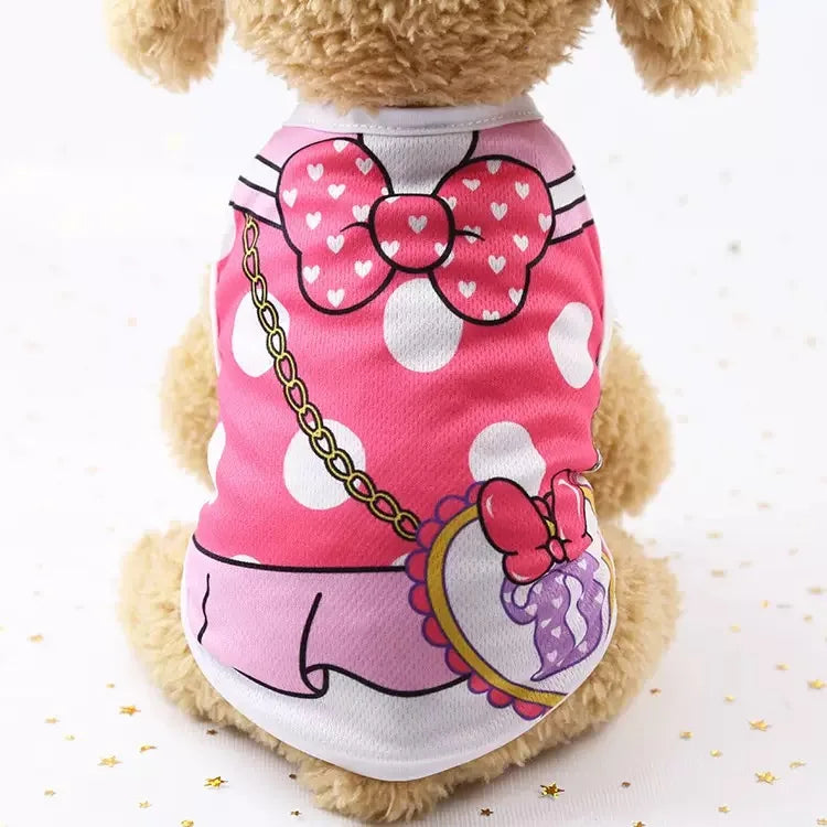 Pet Dog Clothes Cartoon Clothing Puppy Dogs Soft Vests Summer Shirt Casual T-Shirt for Small Pet Supplies Pi-Mart