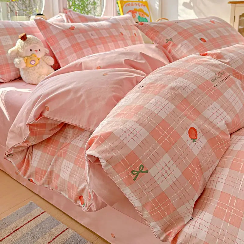 100% Cotton Bedding Set Duvet Set, Quilt Cover Pillow Sham, Wrinkle Free Machine Washable, All Season Comfort 240x220 Pi-Mart