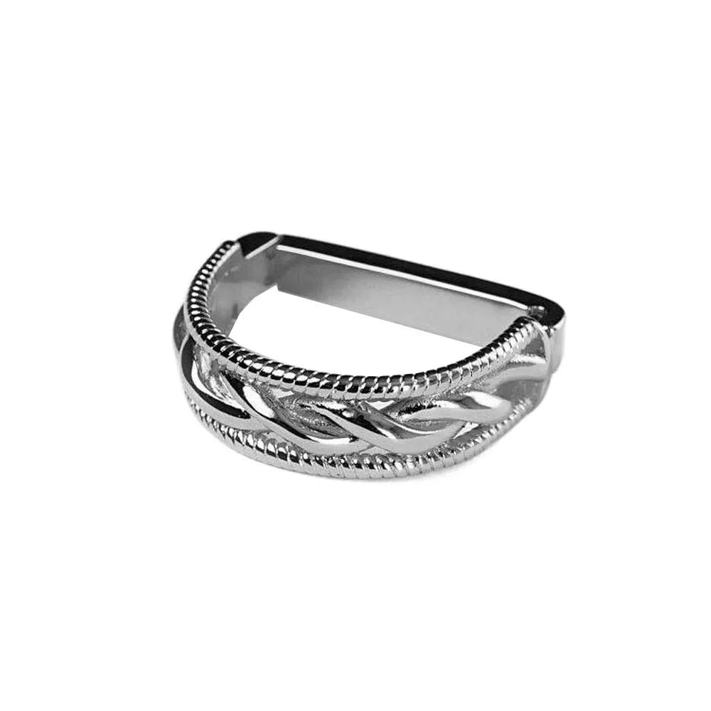 Creative Alloy D-shaped Tie Buckle Cuff Links Shirt Tie Pin Twists Tie Clip Accessories for Suit Mini Tie Knot Fixation Wedding Pi-Mart