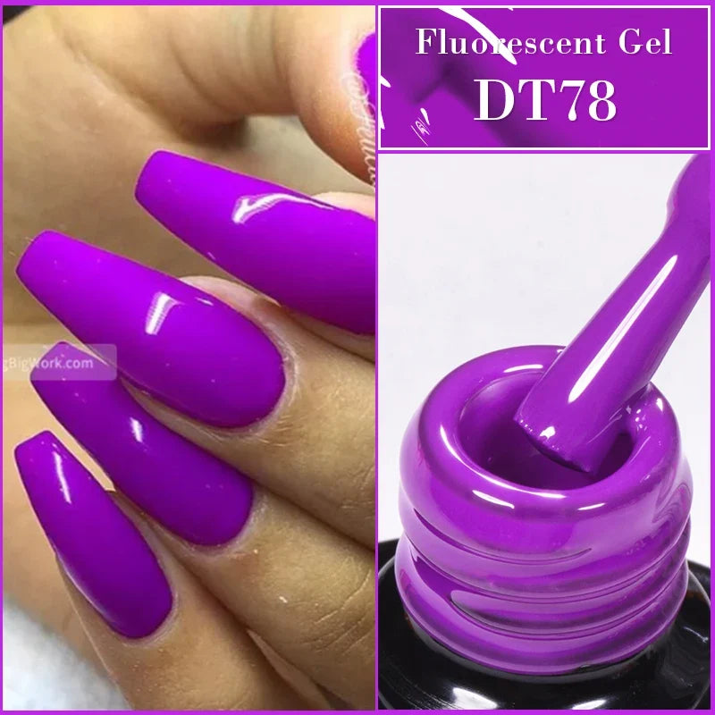 MEET ACROSS 7ml Orange Red Green Gel Nail Polish Laser Sparkly Soak Off Semi Permanent Nail Art UV Gel Varnish For Nails Tri Light Beauty