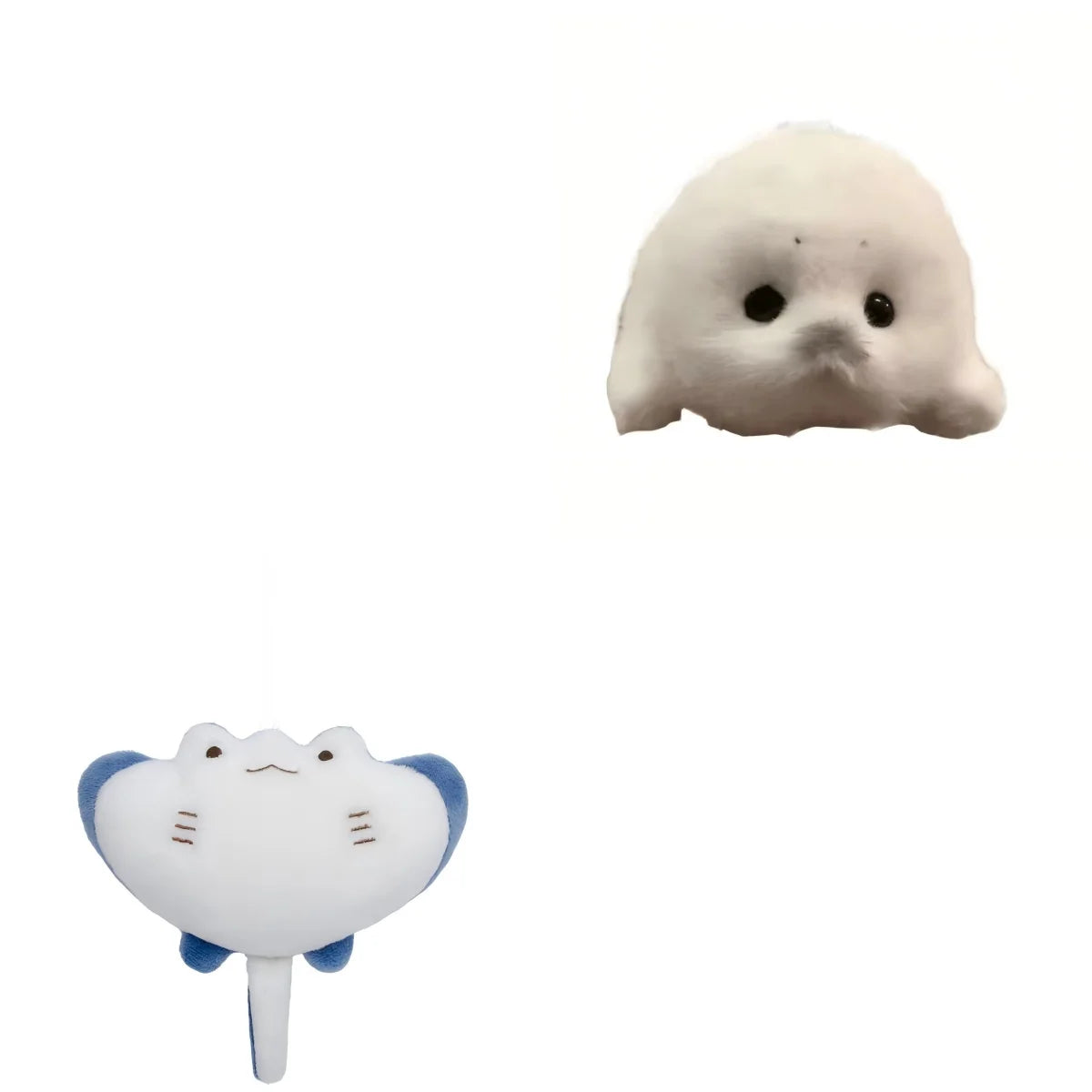 Fashion Accessory White Little Seal Blue Devil RayKeychain Marine Life Car Key Accessories Animal Doll Seal Toy Pendant Pi-Mart