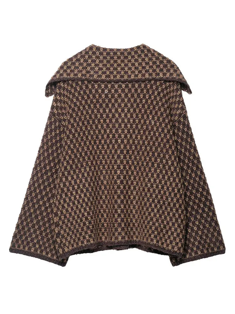 HH 2026 Spring Jacket For Women Loose Casual Knitted Cardigans Lapel Single Breasted Long Sleeve Sweater Coat High Street Tops LadyShow.Store