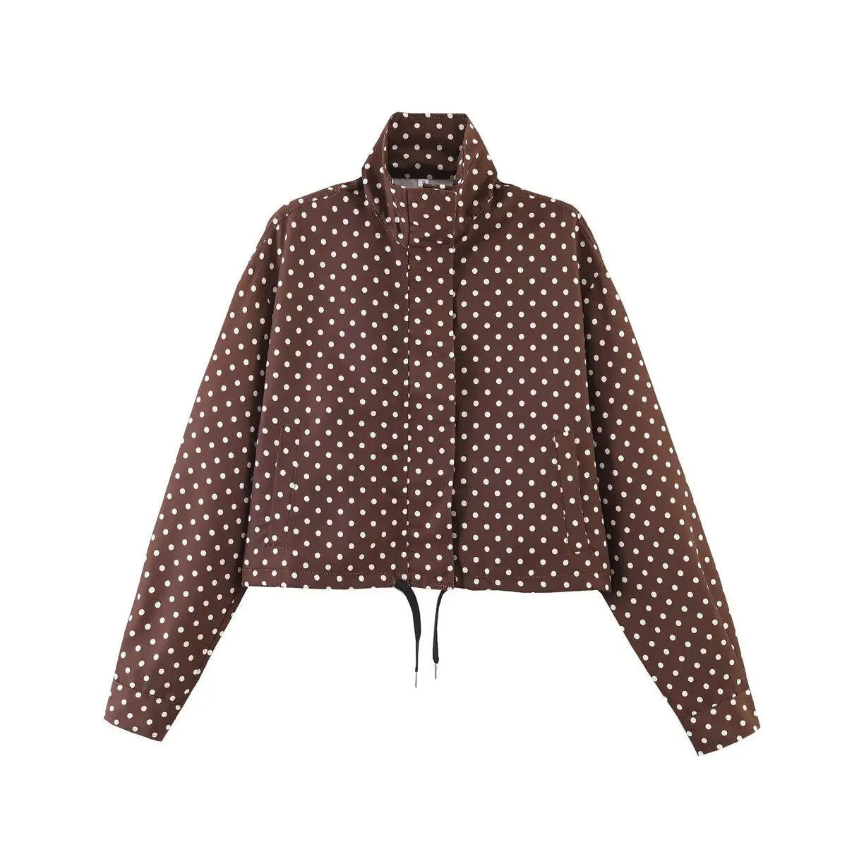 Polka Dot Print Short Coats Women's High Street Long Sleeve Jackets for Women 2026 Elegant Office Ladies Casual Outerwear LadyShow.Store