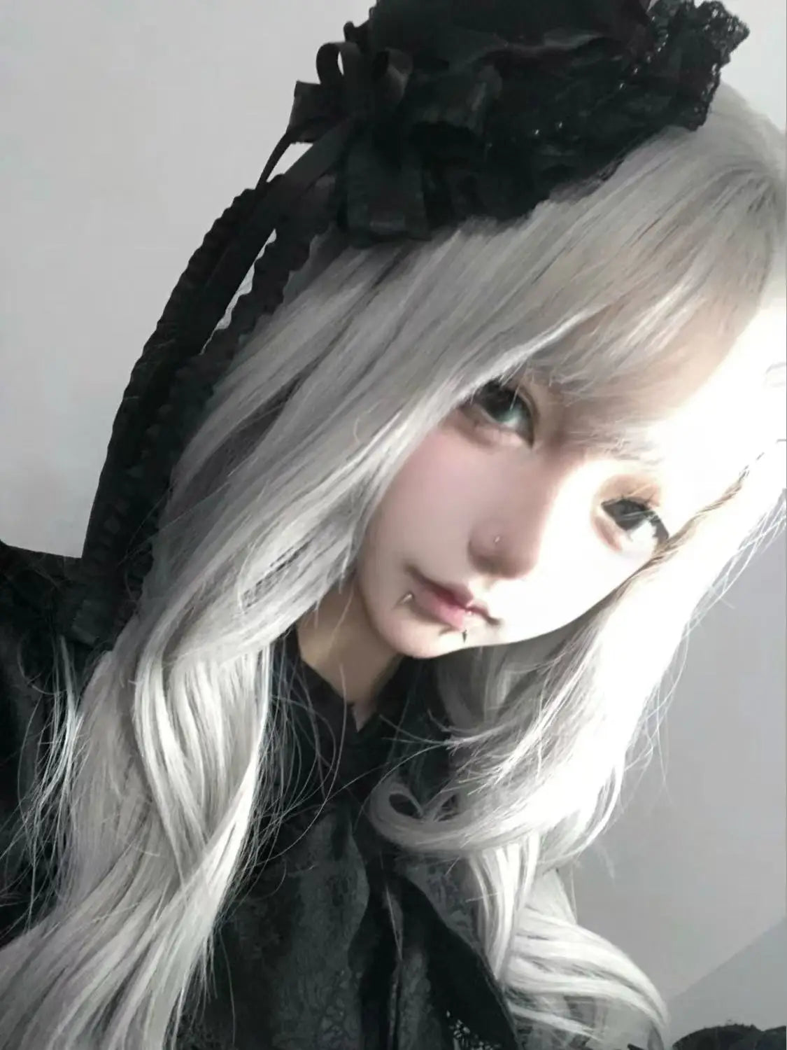 Gothic Lolita Lace Patchwork Headdress Women Cosplay Party Headband Gothic Bow Hat Japanese Y2k Aesthetic Hair Accessories Pi-Mart