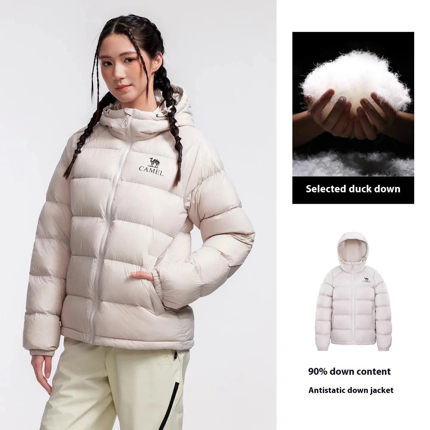 GOLDEN CAMEL Outdoor Down Jackets Unisex Women's Winter Coats High-loft Windproof Warm Duck Down Padding Puffer Jacket Camping LadyShow.Store