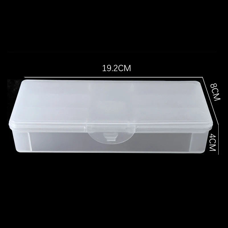 1Pc Rectangle Double-layer Nail Art Tool Empty Storage Box Tweezers Clippers Pens Polishing Nail Buffer Files Plastic Container Tri Light Beauty