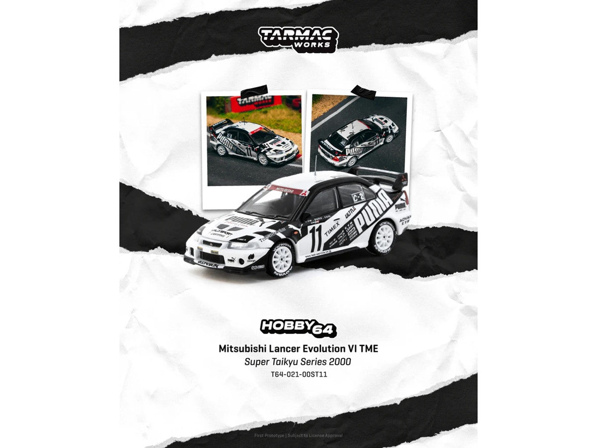 Mitsubishi Lancer Evolution VI TME RHD (Right Hand Drive) #11 Akihiko Nakaya - Takayuki Kinoshita "Puma - Super Taikyu Series" (2000) "Hobby64" Series 1/64 Diecast Model Car by Tarmac Works LuxuryLifeWay Online Store