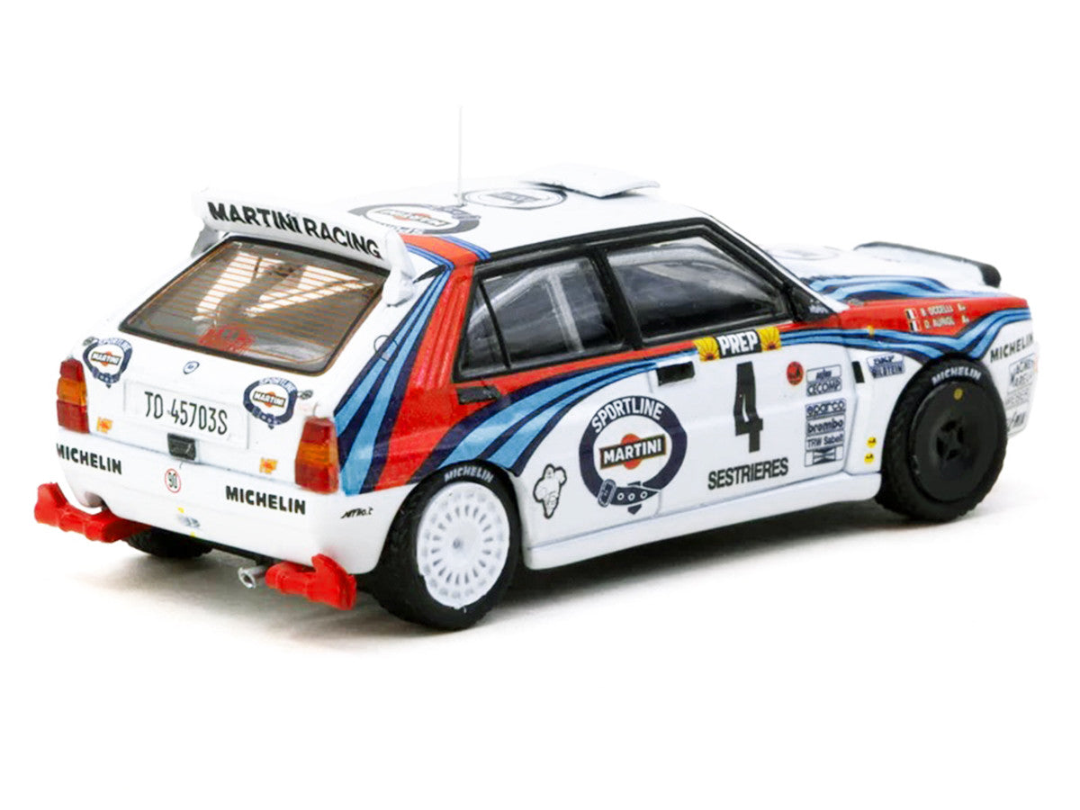 Lancia Delta HF Integrale #4 Didier Auriol - Bernard Occelli "Martini Racing" Winner "Monte Carlo Rally" (1992) "Hobby64" Series 1/64 Diecast Model Car by Tarmac Works LuxuryLifeWay Online Store