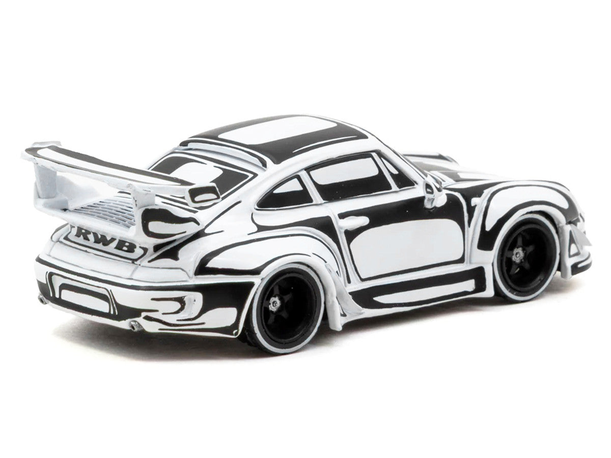 RWB 993 "Designed by Joshua Vides" Black and White "Hobby64" Series 1/64 Diecast Model Car by Tarmac Works LuxuryLifeWay Online Store