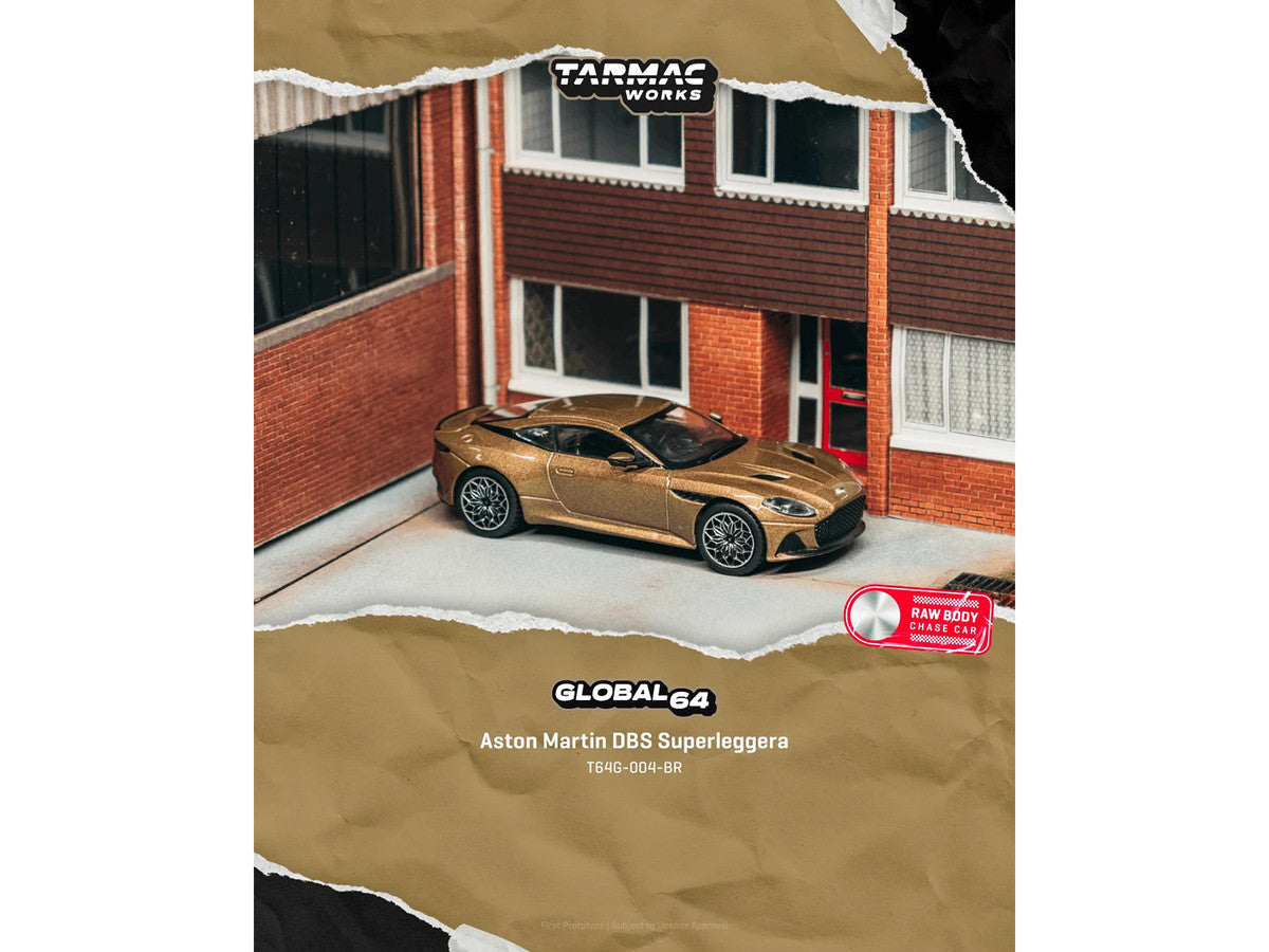 Aston Martin DBS Superleggera Brown Metallic "Global64" Series 1/64 Diecast Model Car by Tarmac Works LuxuryLifeWay Online Store