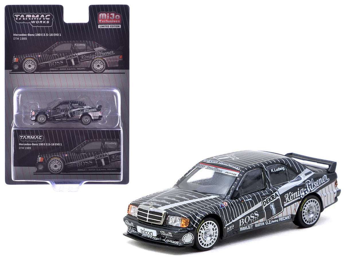 Mercedes-Benz 190 E 2.5-16 EVO 1 #1 Klaus Ludwig "Deutsche Tourenwagen Meisterschaft (DTM)" (1989) "Global64" Series 1/64 Diecast Model by Tarmac Works LuxuryLifeWay Online Store