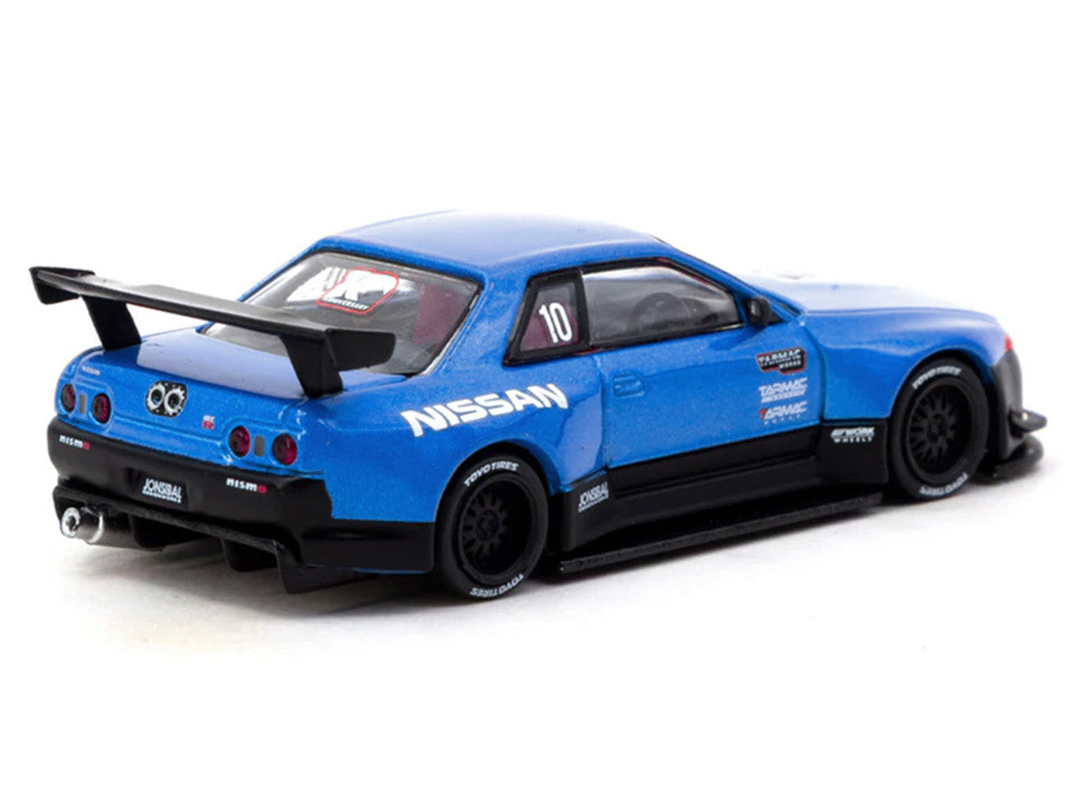Nissan Skyline (R32) Widebody RHD (Right Hand Drive) #10 "Tarmac Works 10th Anniversary" Blue Metallic "Global64" 1/64 Diecast Model Car by Tarmac Works LuxuryLifeWay Online Store