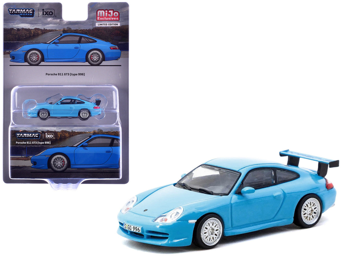 Porsche 911 GT3 (996) Light Blue "Global64" Series 1/64 Diecast Model by Tarmac Works LuxuryLifeWay Online Store