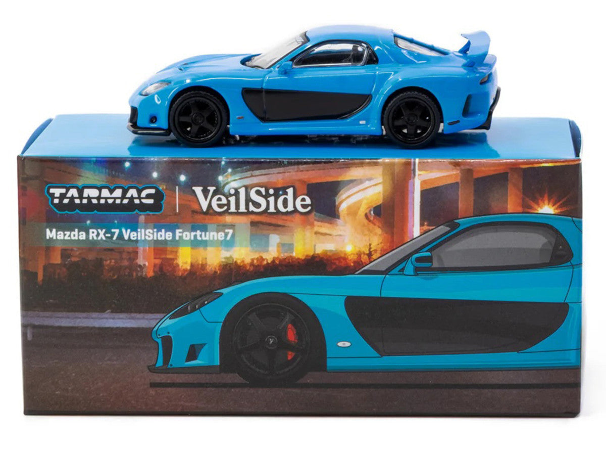 Mazda RX-7 "VeilSide Fortune7" RHD (Right Hand Drive) Blue "Global64" Series 1/64 Diecast Model Car by Tarmac Works LuxuryLifeWay Online Store