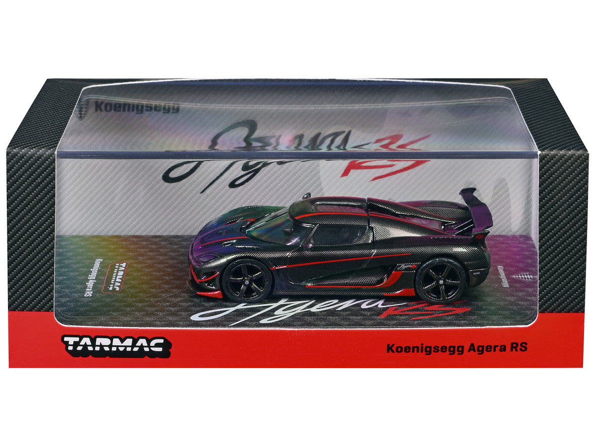 Koenigsegg Agera RS Black Carbon with Red Accents "Global64" Series 1/64 Diecast Model Car by Tarmac Works LuxuryLifeWay Online Store