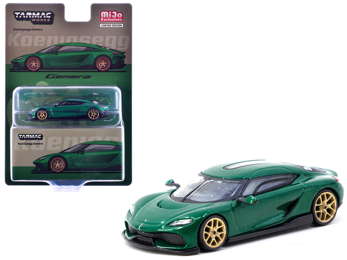 Koenigsegg Gemera Green Metallic "Global64" Series 1/64 Diecast Model by Tarmac Works LuxuryLifeWay Online Store
