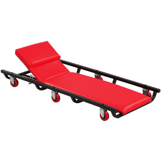 40 Inch Rolling Creeper Padded Mechanic Cart with Adjustable Backrest and Headrest-Black LuxuryLifeWay Online Store