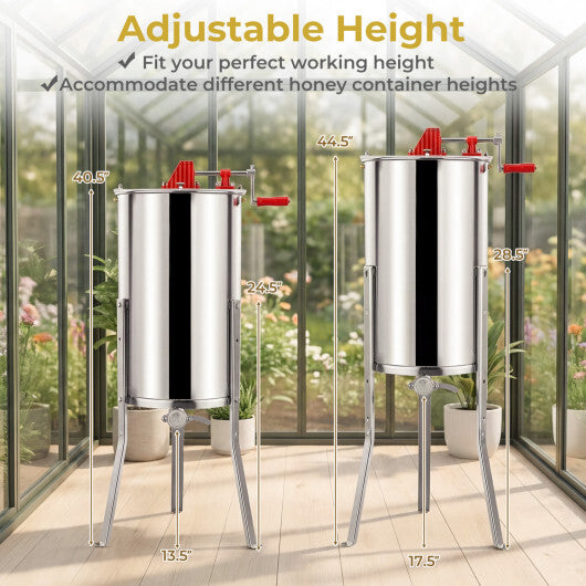 3 Frame Manual Honey Extractor with Bottom Gravity Flow Gate and Clear Lid for Home Apiary LuxuryLifeWay Online Store