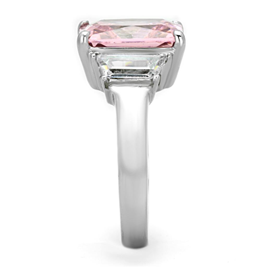 TK1224 - High polished (no plating) Stainless Steel Ring with AAA Grade CZ in Rose LuxuryLifeWay Online Store