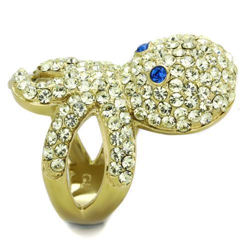 TK1640 - IP Gold(Ion Plating) Stainless Steel Ring with Top Grade Crystal in Multi Color LuxuryLifeWay Online Store