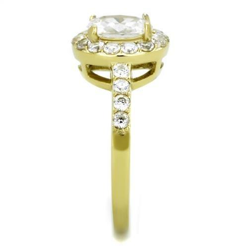 TK1901 - IP Gold(Ion Plating) Stainless Steel Ring with AAA Grade CZ in Clear LuxuryLifeWay Online Store