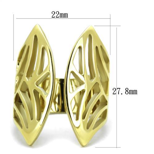 TK1902 - IP Gold(Ion Plating) Stainless Steel Ring with No Stone LuxuryLifeWay Online Store