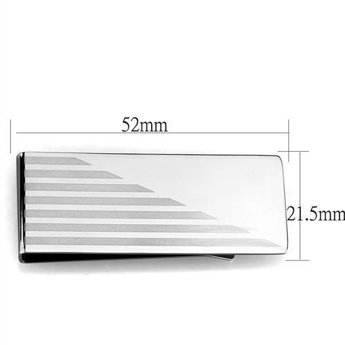 TK2077 - High polished (no plating) Stainless Steel Money clip with No Stone LuxuryLifeWay Online Store