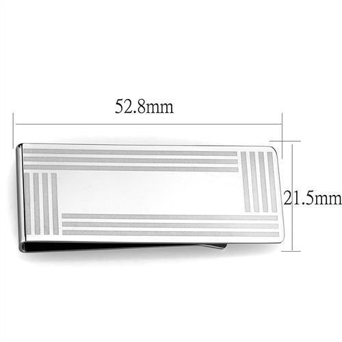TK2078 - High polished (no plating) Stainless Steel Money clip with No Stone LuxuryLifeWay Online Store