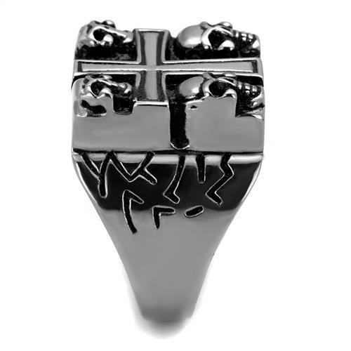 TK2316 - High polished (no plating) Stainless Steel Ring with Epoxy in Jet LuxuryLifeWay Online Store