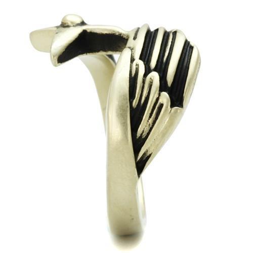 TK2470 - IP Antique Copper Stainless Steel Ring with Epoxy in Jet LuxuryLifeWay Online Store