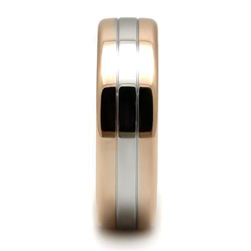 TK2569 - Two-Tone IP Rose Gold Stainless Steel Ring with No Stone LuxuryLifeWay Online Store