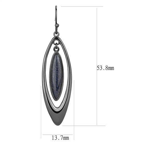 TK2577 - IP Light Black (IP Gun) Stainless Steel Earrings with Blue Sand in Montana LuxuryLifeWay Online Store