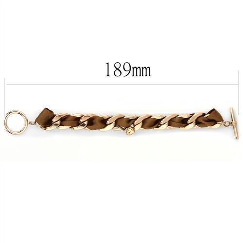 TK3066 - IP Rose Gold(Ion Plating) Stainless Steel Bracelet with Top Grade Crystal in Light Peach LuxuryLifeWay Online Store