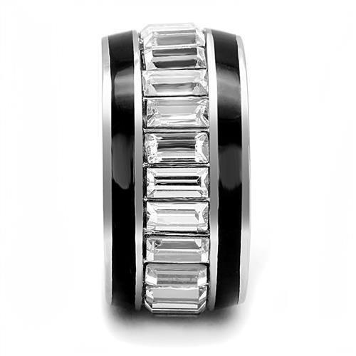 TK3173 - High polished (no plating) Stainless Steel Ring with Top Grade Crystal in Clear LuxuryLifeWay Online Store