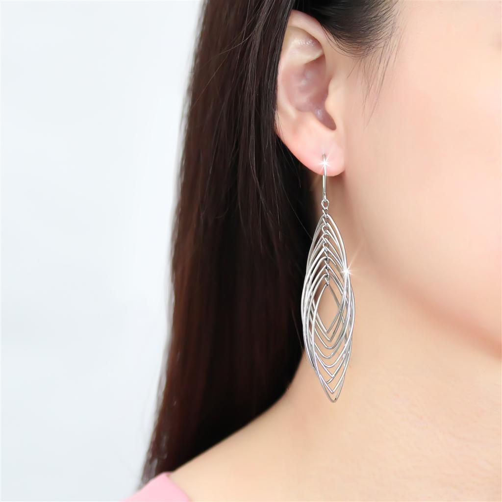 TK3500 - High polished (no plating) Stainless Steel Earrings with No Stone LuxuryLifeWay Online Store