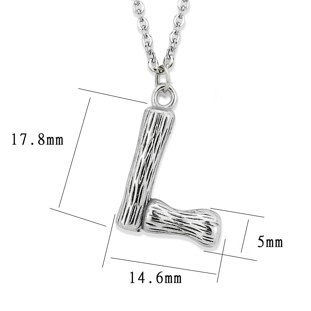 TK3853L High Polished Stainless Steel Chain Initial Pendant - Letter L LuxuryLifeWay Online Store