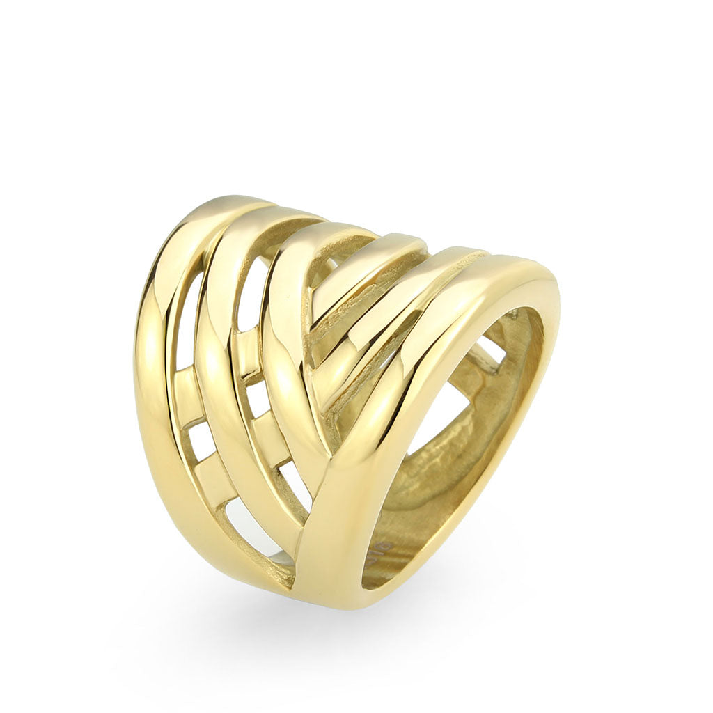 TK3885 - IP Gold(Ion Plating) Stainless Steel Ring with NoStone in No Stone LuxuryLifeWay Online Store