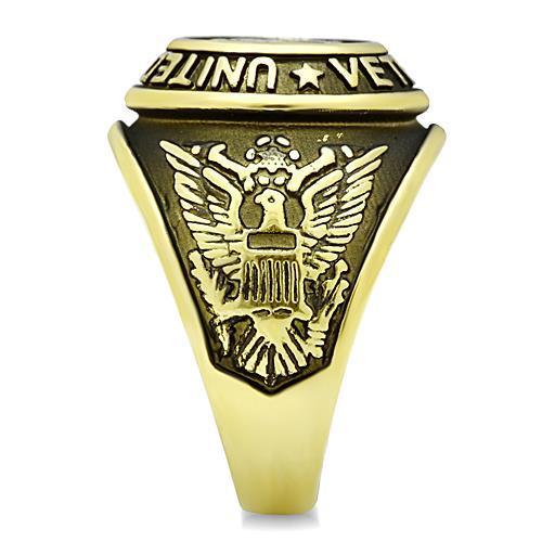 TK414704G - IP Gold(Ion Plating) Stainless Steel Ring with Epoxy in Jet LuxuryLifeWay Online Store