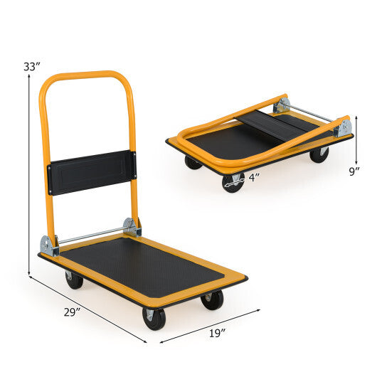 330 lbs Platform Cart Dolly Foldable Warehouse Push Hand Truck LuxuryLifeWay Online Store