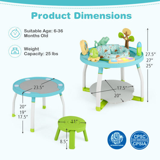 5-in-1 Baby Activity Center Interactive Bounce Seat with Removable Toys-Blue - Color: Blue LuxuryLifeWay Online Store