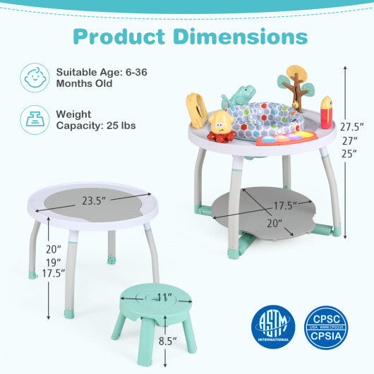 5-in-1 Baby Activity Center Interactive Bounce Seat with Removable Toys-White - Color: White LuxuryLifeWay Online Store