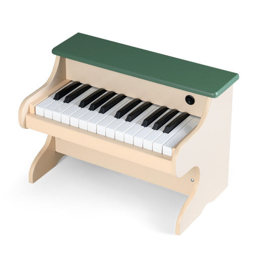 25 Keys Kids Piano Keyboard Wooden Digital Piano Toy with Removable Music Stand-Green LuxuryLifeWay Online Store