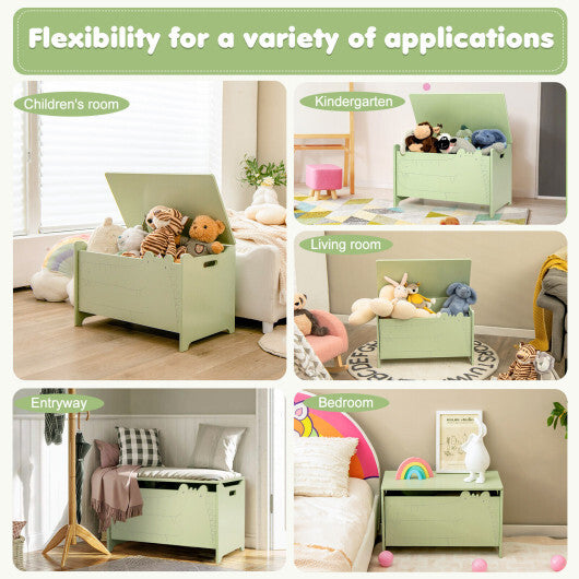 Wooden Kids Toy Box with Safety Hinge-Green LuxuryLifeWay Online Store