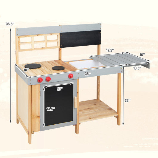 Outdoor Kid's Mud Kitchen Set with Detachable Water Box for Toddlers Over 3 LuxuryLifeWay Online Store