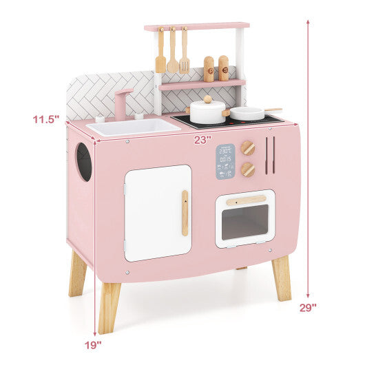 Play Kitchen for Kids Wooden Kitchen Playset with Stoves Sink Faucet and Oven LuxuryLifeWay Online Store
