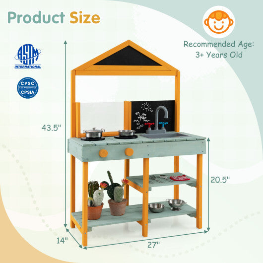 Kids Kitchen Playset with Root Viewer Planter and Rotatable Faucet LuxuryLifeWay Online Store