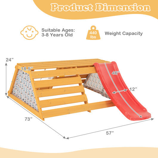 5-in-1 Jungle Gym Wooden Indoor Playground with Slide Rock Climbing Wall Rope Wall Climber LuxuryLifeWay Online Store