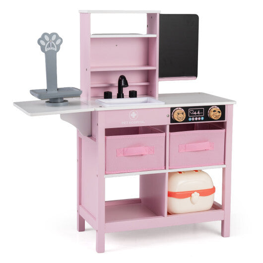 Play Doctor's Office Wood Medical Center Toy Set with Blackboard-White LuxuryLifeWay Online Store