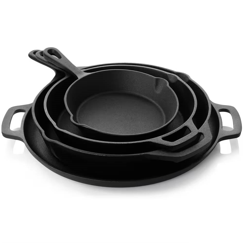 12-Piece Cast Iron Cookware set with Dutch Oven Frying Pan Skillet and Pizza Pan LuxuryLifeWay Online Store