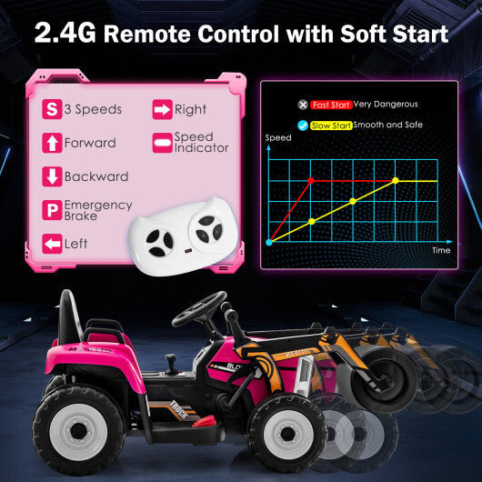 12V Kids Ride on Road Roller with 2.4G Remote Control-Pink - Color: Pink LuxuryLifeWay Online Store